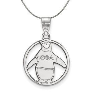 Sterling Silver Theta Phi Alpha Medium Circle Necklace - 24 Inch